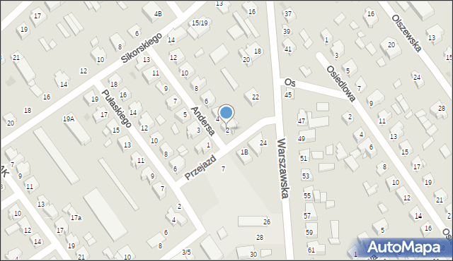 Żuromin, Andersa Władysława, gen., 2, mapa Żuromin