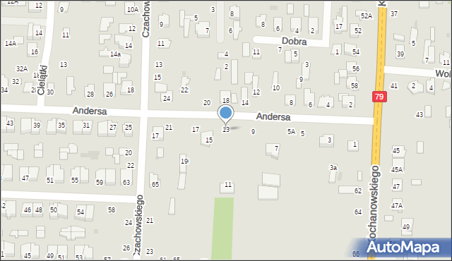 Zwoleń, Andersa Władysława, gen., 13, mapa Zwoleń