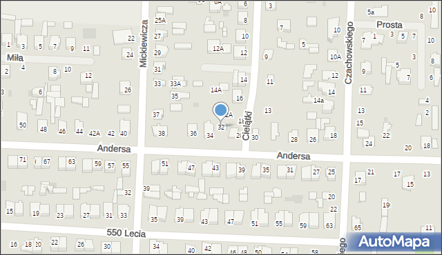 Zwoleń, Andersa Władysława, gen., 32, mapa Zwoleń