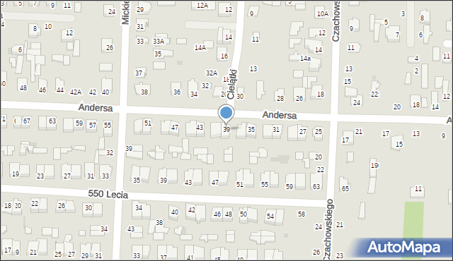 Zwoleń, Andersa Władysława, gen., 39, mapa Zwoleń