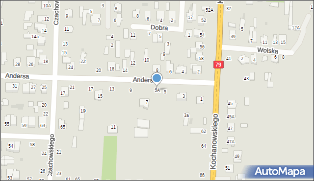 Zwoleń, Andersa Władysława, gen., 5A, mapa Zwoleń