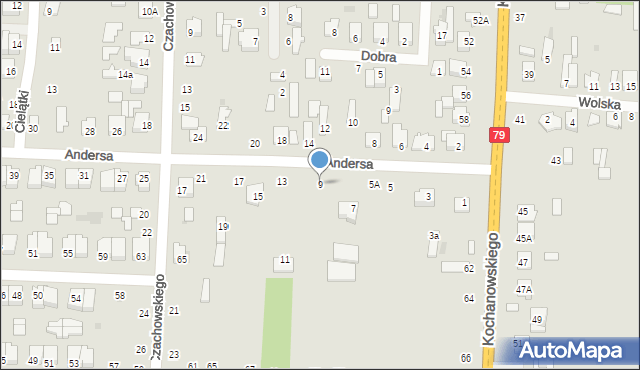 Zwoleń, Andersa Władysława, gen., 9, mapa Zwoleń