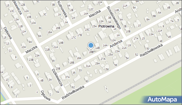 Żyrardów, Andersa Władysława, gen., 16B, mapa Żyrardów