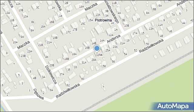 Żyrardów, Andersa Władysława, gen., 27B, mapa Żyrardów