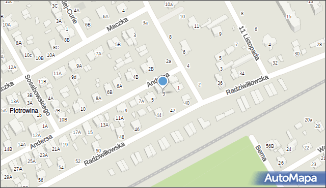 Żyrardów, Andersa Władysława, gen., 3, mapa Żyrardów