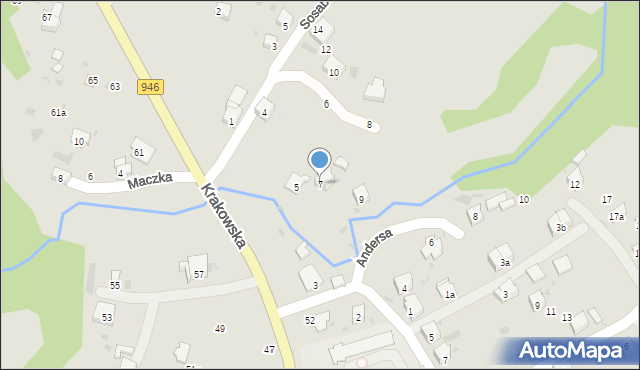 Żywiec, Andersa Władysława, gen., 7, mapa Żywiec