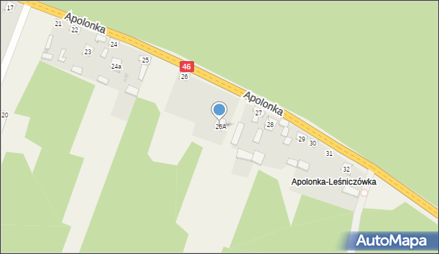 Apolonka, Apolonka, 26A, mapa Apolonka