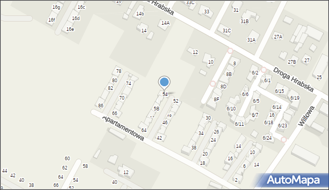 Falenty Nowe, Apartamentowa, 54, mapa Falenty Nowe