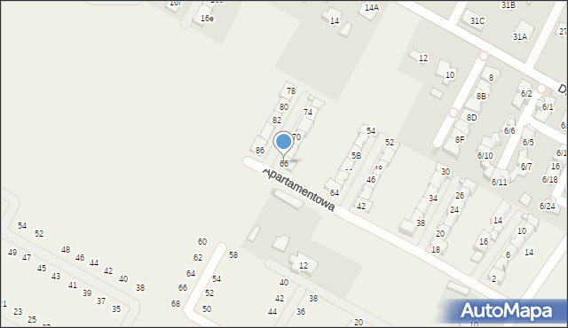 Falenty Nowe, Apartamentowa, 66, mapa Falenty Nowe