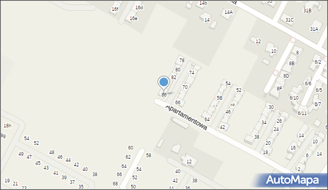 Falenty Nowe, Apartamentowa, 86, mapa Falenty Nowe