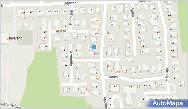 Gdynia, Apollina, 11, mapa Gdyni