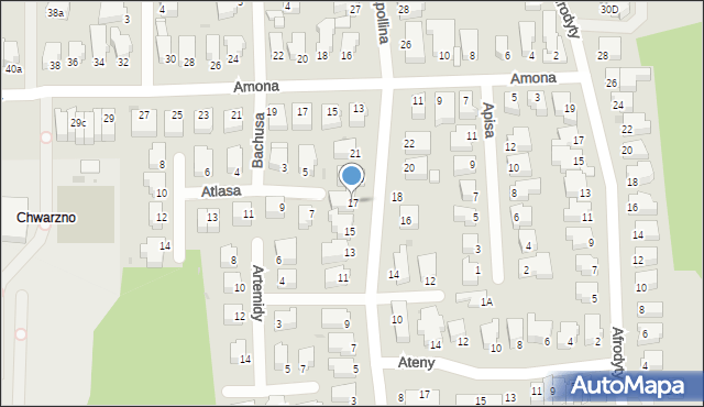 Gdynia, Apollina, 17, mapa Gdyni