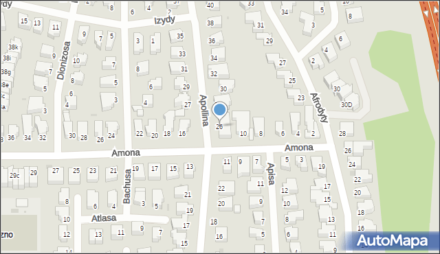 Gdynia, Apollina, 26, mapa Gdyni