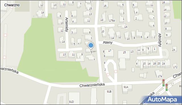 Gdynia, Apollina, 3, mapa Gdyni