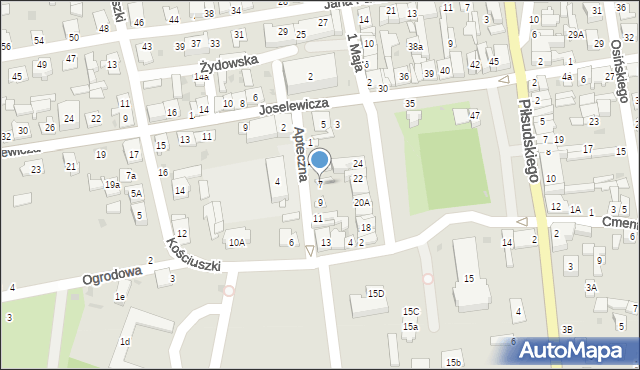 Kock, Apteczna, 7, mapa Kock