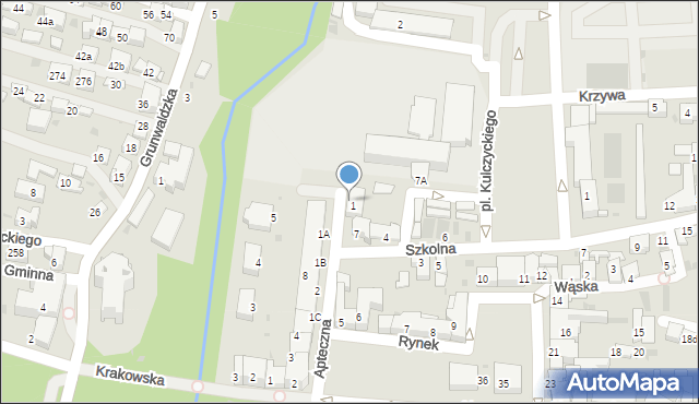 Krzeszowice, Apteczna, 6, mapa Krzeszowice