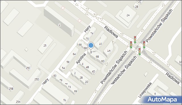 Warszawa, Apollina, 6, mapa Warszawy