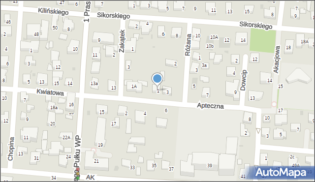 Warszawa, Apteczna, 1, mapa Warszawy