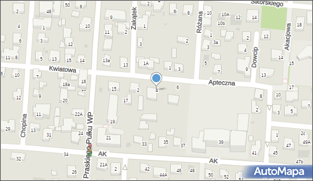 Warszawa, Apteczna, 4, mapa Warszawy