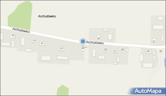 Archutówko, Archutówko, 14, mapa Archutówko