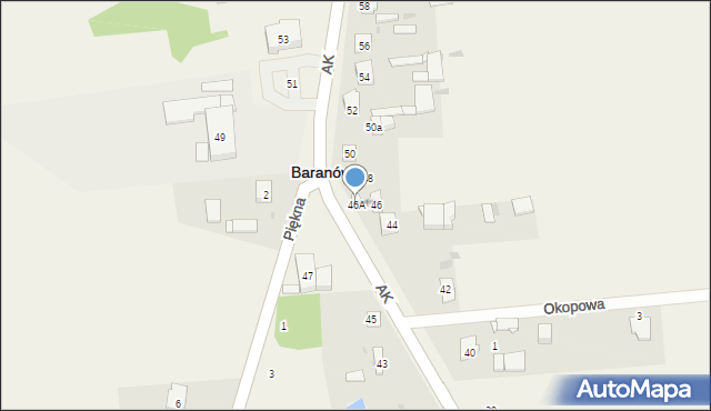 Baranów, Armii Krajowej, 46A, mapa Baranów