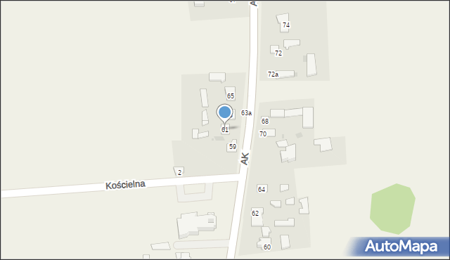 Baranów, Armii Krajowej, 61, mapa Baranów