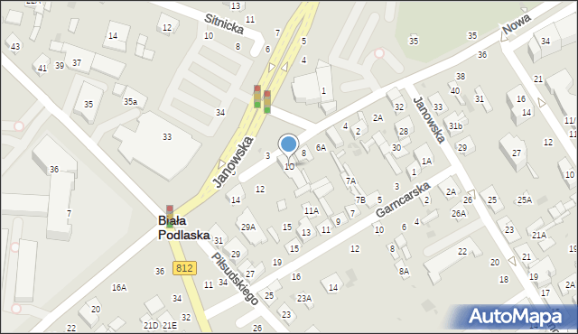 Biała Podlaska, Artyleryjska, 10, mapa Białej Podlaskiej