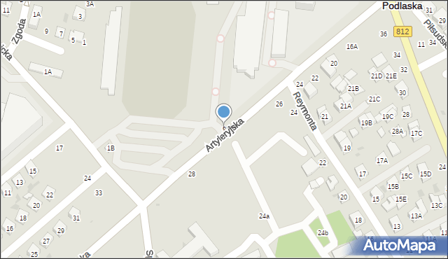 Biała Podlaska, Artyleryjska, 9, mapa Białej Podlaskiej