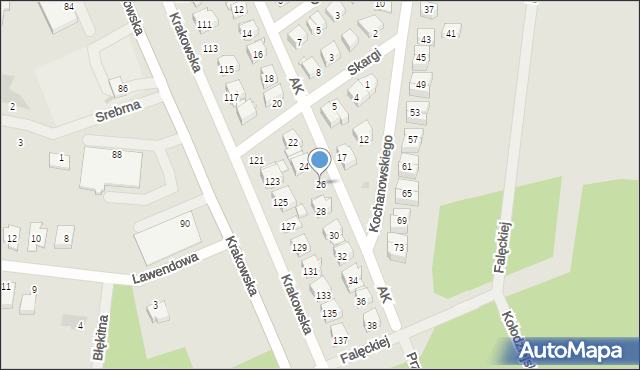 Białobrzegi, Armii Krajowej, 26, mapa Białobrzegi