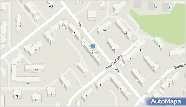 Białystok, Armii Krajowej, 11, mapa Białegostoku