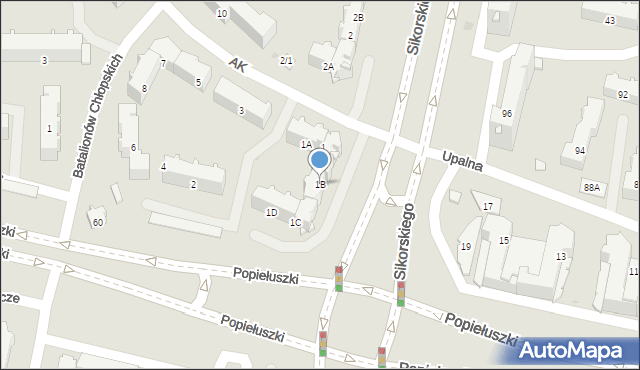 Białystok, Armii Krajowej, 1B, mapa Białegostoku