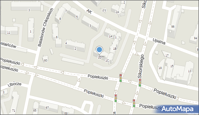 Białystok, Armii Krajowej, 1D, mapa Białegostoku