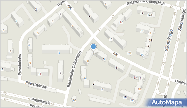 Białystok, Armii Krajowej, 7, mapa Białegostoku