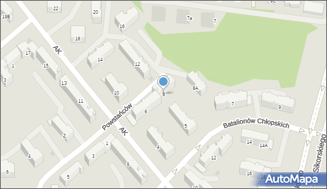 Białystok, Armii Krajowej, 8, mapa Białegostoku