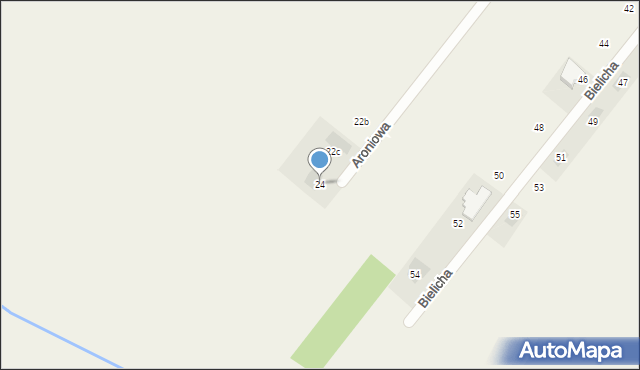 Bielicha, Aroniowa, 24, mapa Bielicha