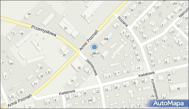 Bielsko, Armii Poznań, 32a, mapa Bielsko