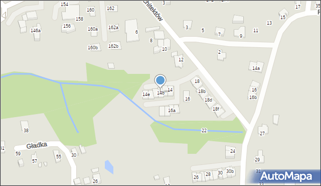 Bielsko-Biała, Architektów, 14b, mapa Bielsko-Białej