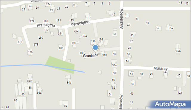Bielsko-Biała, Architektów, 56a, mapa Bielsko-Białej