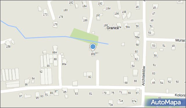 Bielsko-Biała, Architektów, 80b, mapa Bielsko-Białej