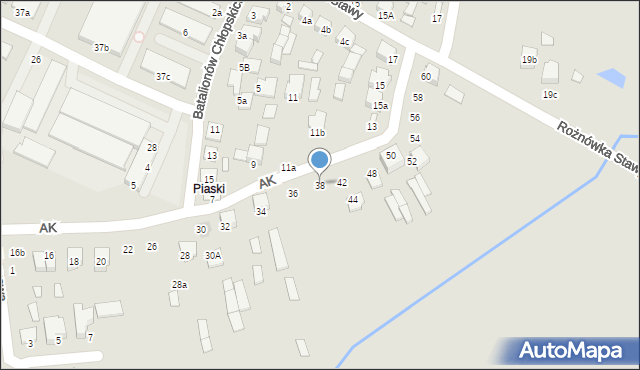 Biłgoraj, Armii Krajowej, 38, mapa Biłgoraj