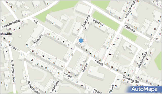 Bolesławiec, Armii Krajowej, 3, mapa Bolesławca