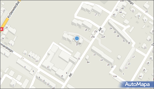 Braniewo, Armii Krajowej, 13, mapa Braniewo