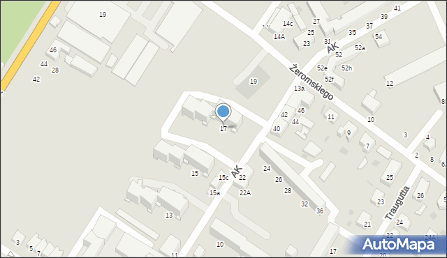 Braniewo, Armii Krajowej, 17, mapa Braniewo