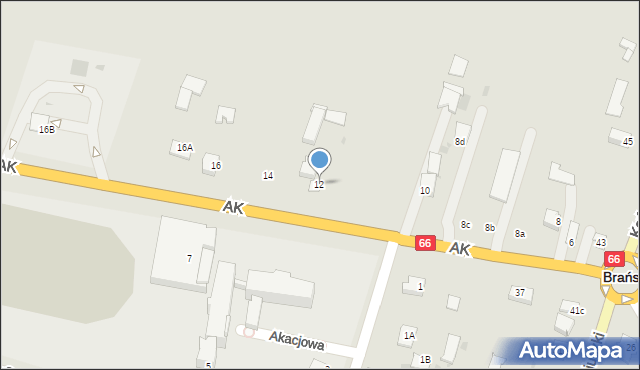 Brańsk, Armii Krajowej, 12, mapa Brańsk