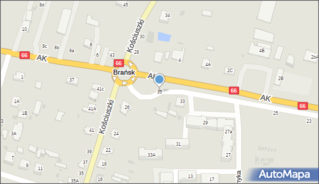 Brańsk, Armii Krajowej, 35, mapa Brańsk