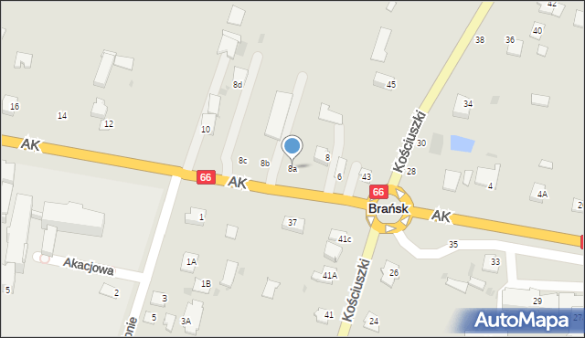 Brańsk, Armii Krajowej, 8a, mapa Brańsk