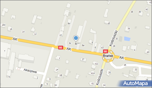 Brańsk, Armii Krajowej, 8b, mapa Brańsk