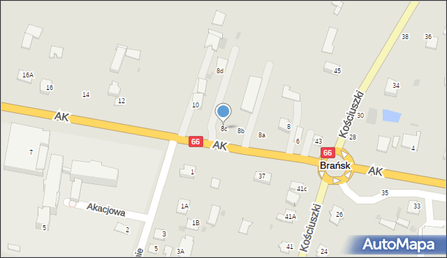 Brańsk, Armii Krajowej, 8c, mapa Brańsk