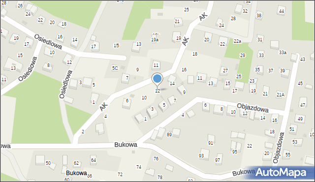 Brenna, Armii Krajowej, 12, mapa Brenna