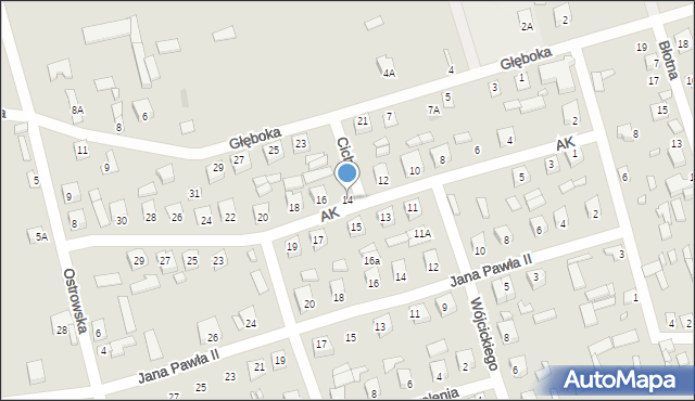 Brok, Armii Krajowej, 14, mapa Brok